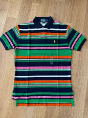 ポロ マルチ ストライプ 半袖 カラーTシャツ S