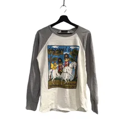 ディースクエアード DSQUARED2 Tシャツ グラフィック 長袖 L グレー 白 ホワイト ■WGA