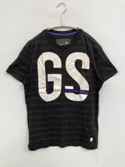 G-STAR RAW ジースターロゥ Tシャツ/カットソー S ブラック ボーダー柄 前面プリント バックプリント ブランドロゴ ミドル丈 半袖 クルーネック(丸首)