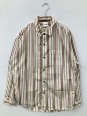CIAOPANIC チャオパニック シャツ/ブラウス S ベージュ コットン ストライプ柄 ミドル丈 長袖 レギュラーカラー
