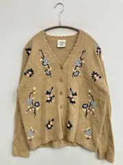 Laura ashley ローラアシュレイ カーディガン/ボレロ ベージュ 花柄・ボタニカル柄 刺繍 ミドル丈 長袖