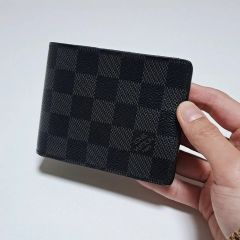 美品✨ルイヴィトン ダミエ 二つ折り財布 お札 カード入れ ブルー