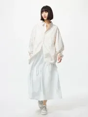 UNIQLO ボリュームギャザースカート ライトグレー スカート