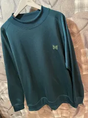 福岡出品　Needles L/S Mock Neck Tee Bright Jersey ニードルズ モックネックティー ブライトジャージ L コットン ポリエステル グリーン NS258 FKのサムネイル
