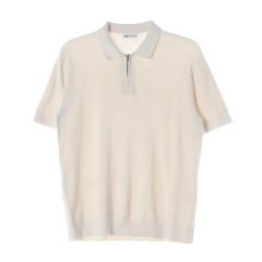 新品未使用タグ付】ARCODIO 半袖コットンニットポロシャツ ホワイト 46