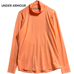 ●棚番号BA-2 アンダーアーマー ハイネック インナー LG オレンジ系 長袖 UPF50+ ストレッチ トレーニング コンプレッション ゴルフ UNDER ARMOUR