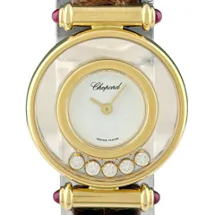 ショパール Chopard ハッピー ダイヤモンド 20/4780-21 腕時計 YG レザー ダイヤモンド クォーツ ホワイト レディース 【中古】のサムネイル