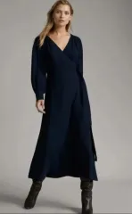 Massimo Dutti (マッシモ ドゥッティ) ネイビー ロング ラップ ONE PIECEのサムネイル