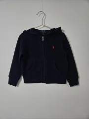 POLO RALPH LAUREN ポロラルフローレン キッズ 起毛 ネイビー フード ジップアップ 2Tのサムネイル