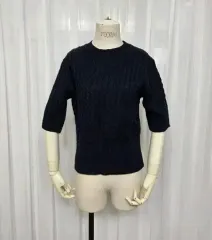 新品 ケーブル編み 半袖ニット