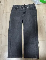 ワイド ハイウエスト パンツ グレーブラック