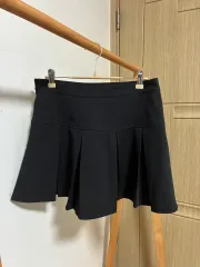 黒色 プリーツ ミニスカート