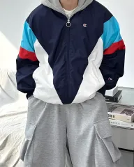 チャンピオン 90s オールドスクール バイカラー ウィンドブレーカー L