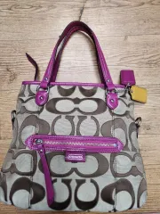 COACH シグネチャー キャンバス トートバッグ パープル