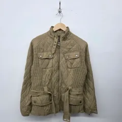 バブアー キルティング ベルト付き ジャケット メンズM