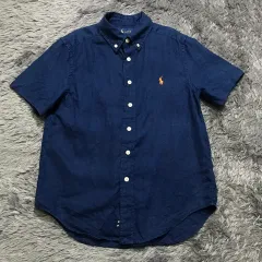 キッズ S(80) A級 ポロ(POLO)ラルフローレン リネン 半袖シャツ k46