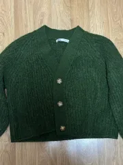 ザラ ZARA 緑色 カーディガン
