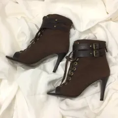 Ash アッシュ オープントゥ レースアップ バックル ヒール