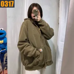 100 CARHARTT カーハート サーマル フード ジップアップ カーキ Lのサムネイル