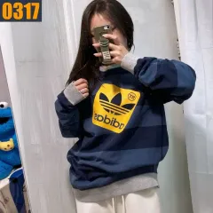 110 ADIDAS アディダス ストライプ ビックロゴ スウェット XXL