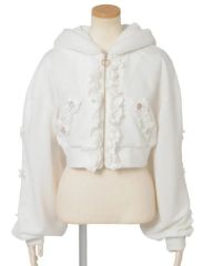 lilLilly リルリリー パステルウールフリルブルゾン コート LARME 