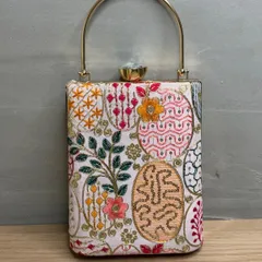 インド刺繍 2WAYクラッチバッグ　ピンク