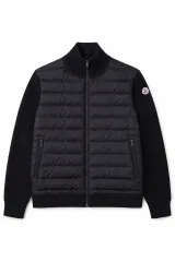 MONCLER ダウン ウール カーディガン ブラック