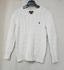 ポロ ラルフローレン ケーブルニット アイボリー ユニセックス 7歳