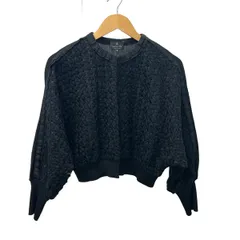 LANVIN COLLECTION(ランバンコレクション) ブルゾン サイズ38 M レディース美品  - 黒 長袖/春/秋/編み込み/フリル