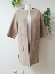 SOGO ウール ライク オープン カーディガン ロング丈 55 66 ベージュ F
