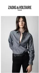 ZADIG&VOLTAIRE ザディグ・エ・ヴォルテール Taskiz Pop Manifesto ビーズ シャツのサムネイル