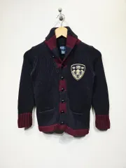 ポロラルフローレン キッズ ショールカラー エンブレム ニット カーディガン