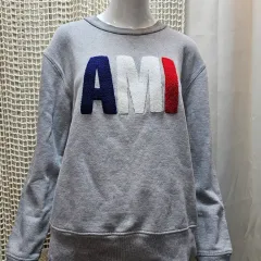 正規品 AMI（アミ） 三色 ビックロゴ フレンチテリー 刺繍 スウェット グレーのサムネイル
