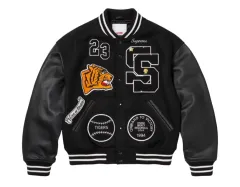 L シュプリーム タイガー スタジャン ジャケット ブラック - 23FW