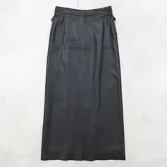 HERMES エルメス マルジェラ期 レザースカート 鹿革 ディアスキン ロング ブラック フランス製 レディース 34 b01111のサムネイル
