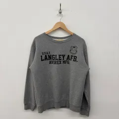 アヴィレックス 랭글리 スウェット Tシャツ グレー メンズ L