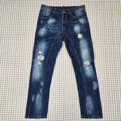 メンズ48⭐️大きめ】DSQUARED2 ダメージデニムパンツ ブルー ワッペン
