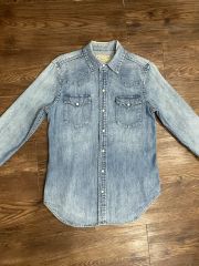 SAINT LAURENT サンローラン ダメージ加工 デニムシャツ M相当 - メルカリ