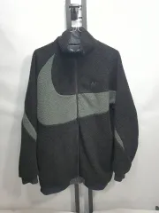 ナイキ ビックスウォッシュ フリース リバーシブル シープスキン ボア ジャケット ブラック グレー m