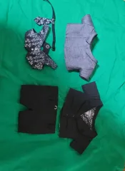 20cm人形服 ぬいぐるみ 黒スーツ セット 背広