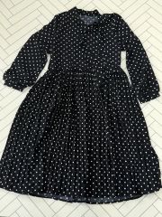 ピンクハウス 長袖 ポリエステル ワンピース ドット ポルカ 襟付き