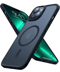 ★TORRAS iPhone13mini 用 ケース 【米軍進化耐久性・高精密Magsafe対応】半透明 マグネット搭載 ワイヤレス充電 耐衝撃 全面保護 黄ばみなし ストラップホール付き マグセーフ対応 ブラック Guardian-Mag