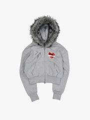 Trinite studio hoodieハート型猫プリントジップアップパーカー - メルカリ