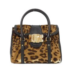 CELINE セリーヌレオパード柄 ハラコ レザー トートバッグ