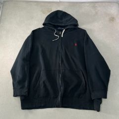 美品 激シブ 90s 00sラルフローレン ジップアップパーカー ブラック XL