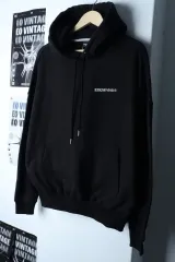 (M-XL) O!Oi フード付きTシャツ 新品 ブラック オールドスクール-178A3のサムネイル