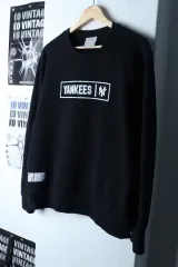 (XL) MLB スウェット Tシャツ ニューヨークヤンキース 起毛 ブラック-17883