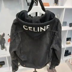 Celine セリーヌ バックロゴ ブラックデニム フード デニム ジャケットのサムネイル