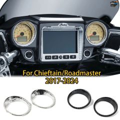 INDIAN CHIEFTAIN LIMITED 2017-2024用 ABSクロームアステカトリムカバーダッシュゲージアクセントパネルオートバイダッシュボードアクセサ