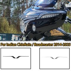 INDIAN CHIEFTAIN ROADMASTER フェアリングターンシグナルトリムキットカバー ブラッククロームプラスチック 2014-2025 オートバイ照明
